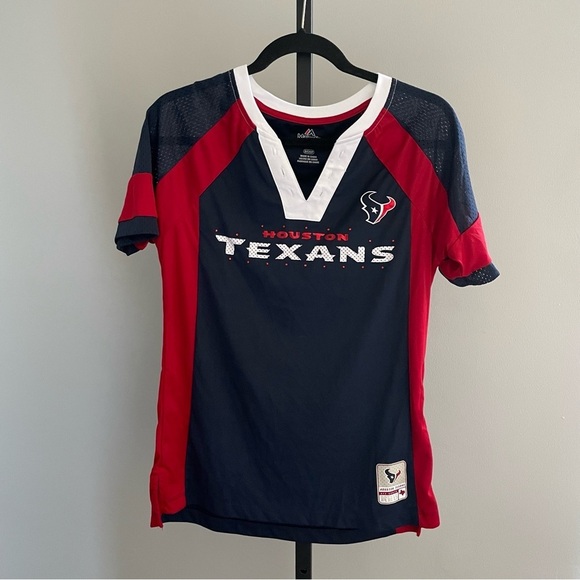 Women's Majestic Navy/Red Houston Texans Draft Me V-Neck T-Shirt Size Small - Picture 3 of 7